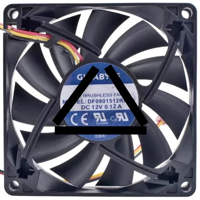 GIGABYTE DF0801512RFLN 12V 0.12A DC Brushless 3 Wires Cooling Fan