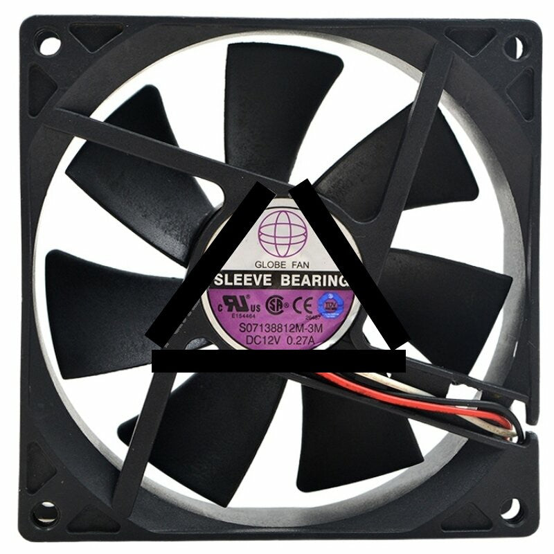 GLOBE FAN S07128812M-3M DC 12V 0.27A Sleeve Bearing Axial Cooling Fan