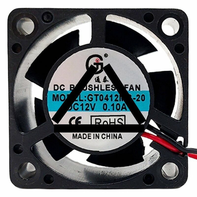 GT0412MB-20 DC 12V 0.10A 2 Wires 4020 Brushless Axial Cooling Fan