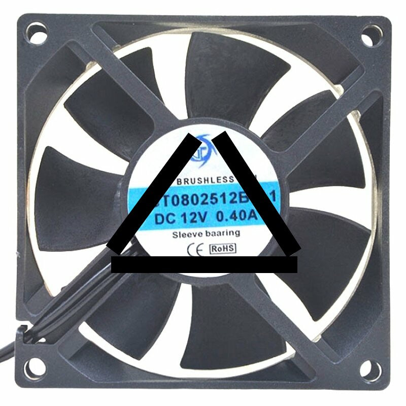 GT0802512B-A1 DC 12V 0.40A 2 Wires Sleeve Bearing Axial Cooling Fan