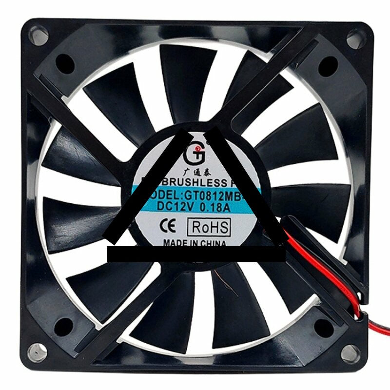 GT0812MB-15 DC 12V 0.18A 2 Wires 8015 Brushless Axial Cooling Fan