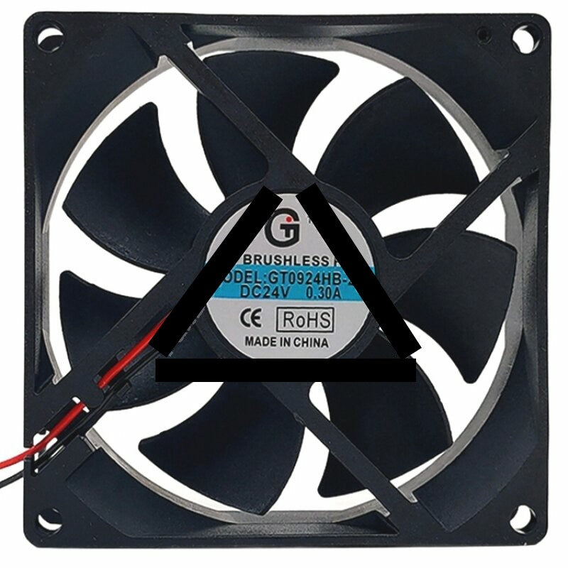 GT0924HB-25 DC 24V 0.30A 2 Wires 9025 Brushless Axial Cooling Fan
