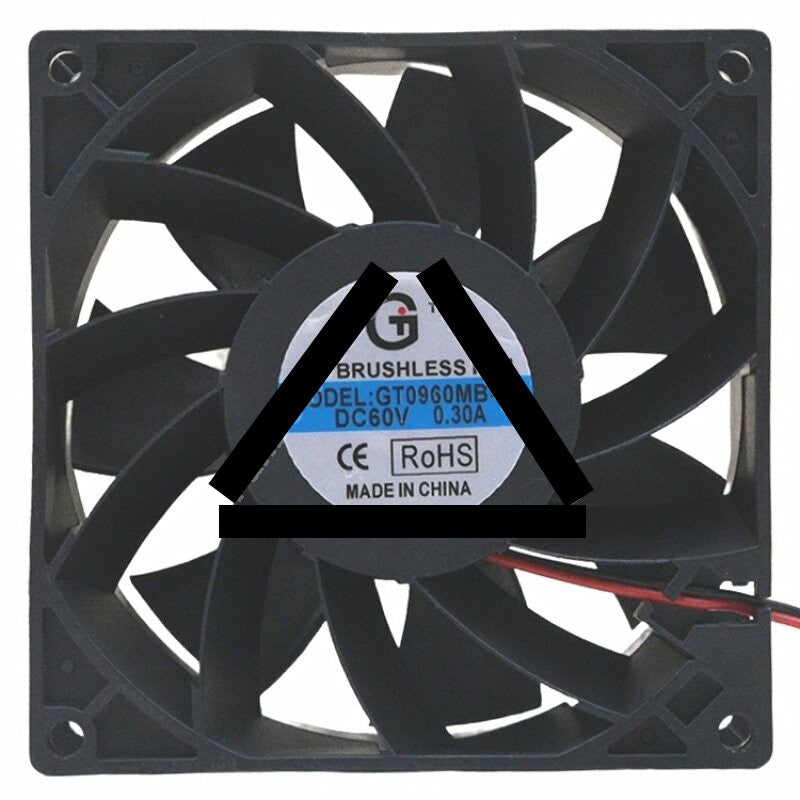 GT0960MB-38 DC 60V 0.30A 2 Wires 9038 Brushless Axial Cooling Fan