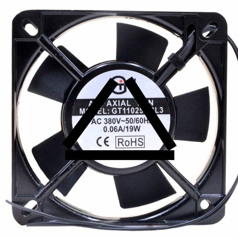 GT11025HBL3 AC 380V 0.06A 19W 2 Wires 11025 Axial Cooling Fan
