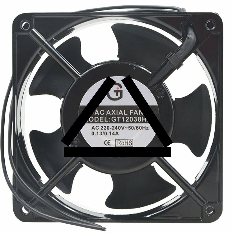 GT12038HBL AC 220-240V 0.13/0.14A 2 Wires 12038 Axial Cooling Fan