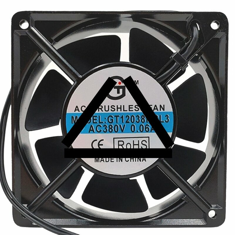 GT12038HBL3 AC 380V 0.06A 2 Wires 12038 Brushless Axial Cooling Fan