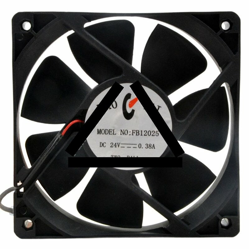HAO TAI FB12025 DC 24V 0.38A 2 Wires Two Ball Axial Cooling Fan