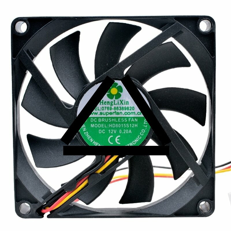 HengLiXIn HD8015S12H DC 12V 0.20A 8015 Axial Brushless Cooling Fan