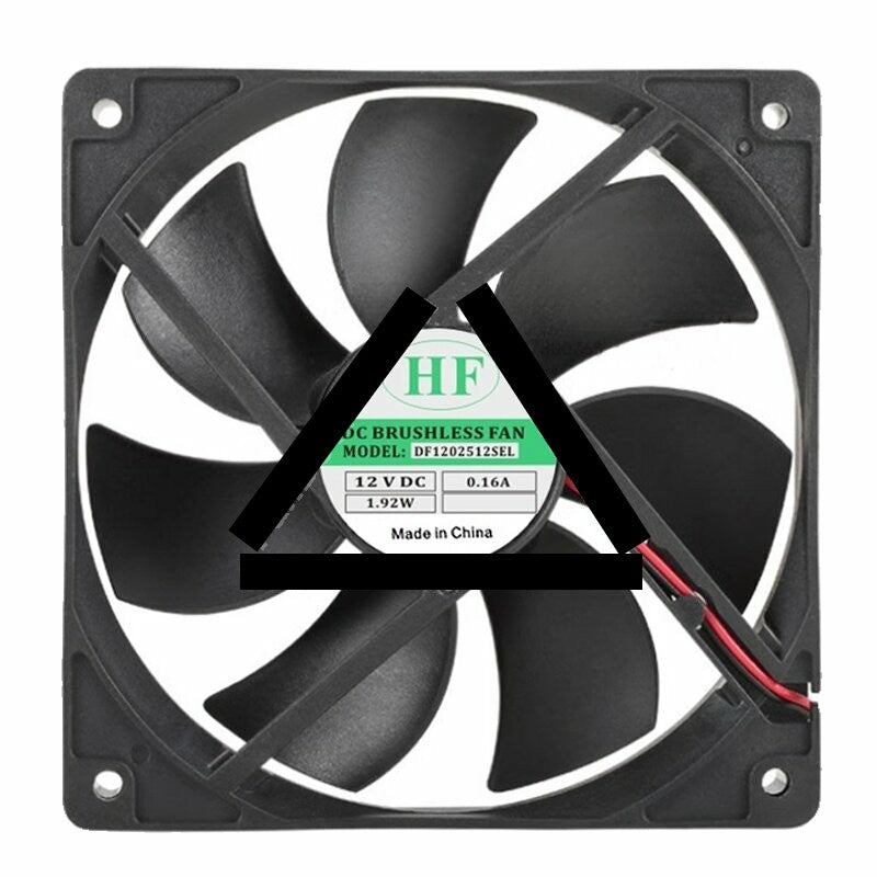 HF DF1202512SEL DC 12V 0.16A 1.92W 2 Wires Axial Cooling Fan