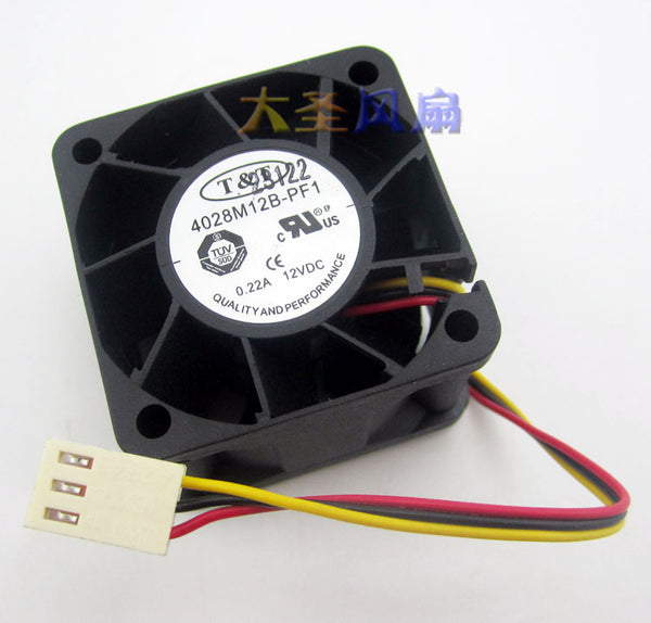 high quality 4028M12B-PF1 New original T&amp;#038;T 40mm 4cm DC 12V 0.22A 7200RPM ball bearing axial case cooling fan