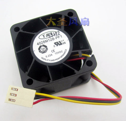 high quality 4028M12B-PF1 New original T&amp;#038;T 40mm 4cm DC 12V 0.22A 7200RPM ball bearing axial case cooling fan