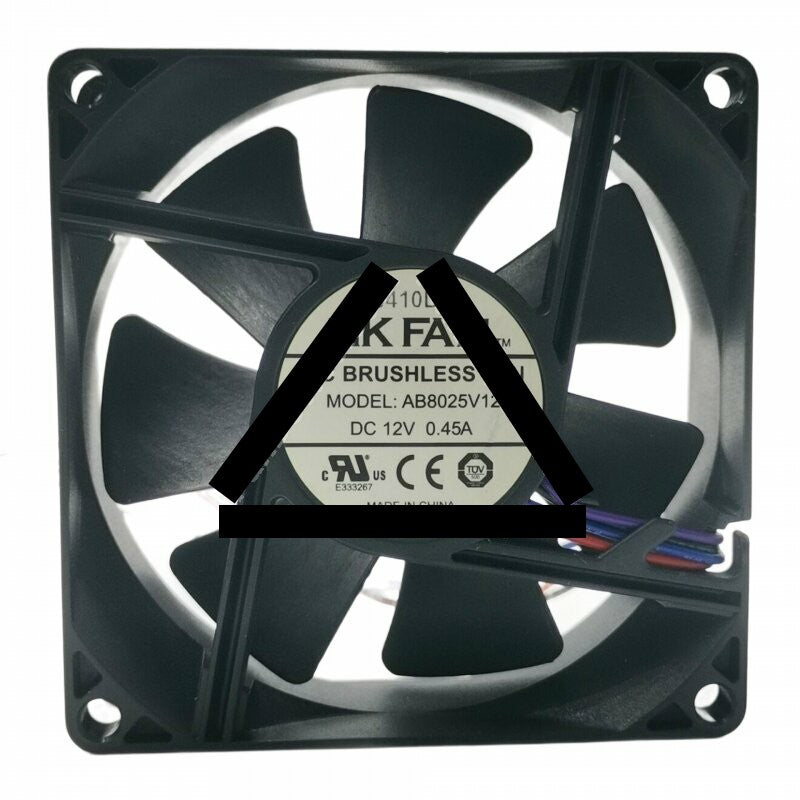HK FAN AB8025V12 DC 12V 0.45A 8025 Brushless Axial Cooling Fan