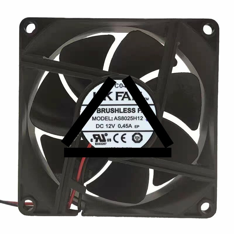HK FAN AS8025H12 DC 12V 0.45A 8025 Axial Brushless Cooling Fan