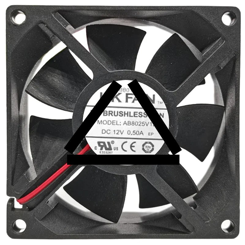 HK FAN AS8025V12 12V 0.50A 2 Wires Axial Cooling Fan