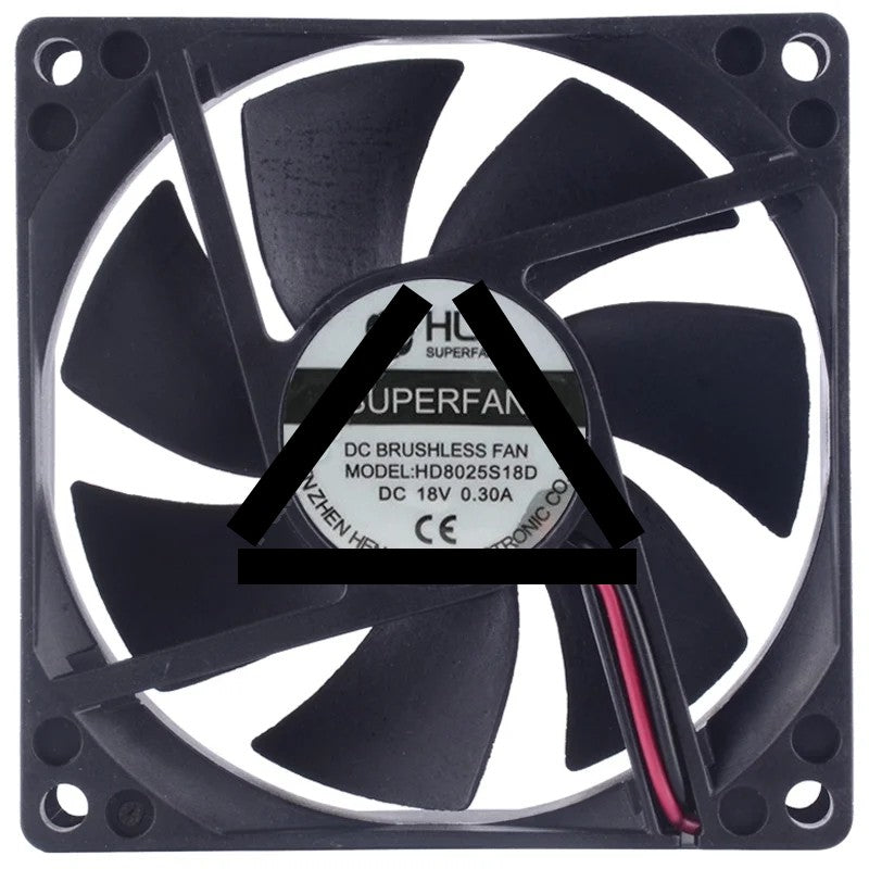 HLX HD8025S18D 18V 0.30A 2 Wires DC Brushless Axial Cooling Fan