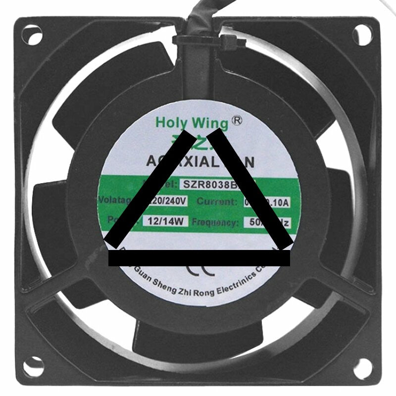 Holy Wing SZR8038B2H AC 220/240V 0.08/0.10A 12/14W Axial Cooling Fan