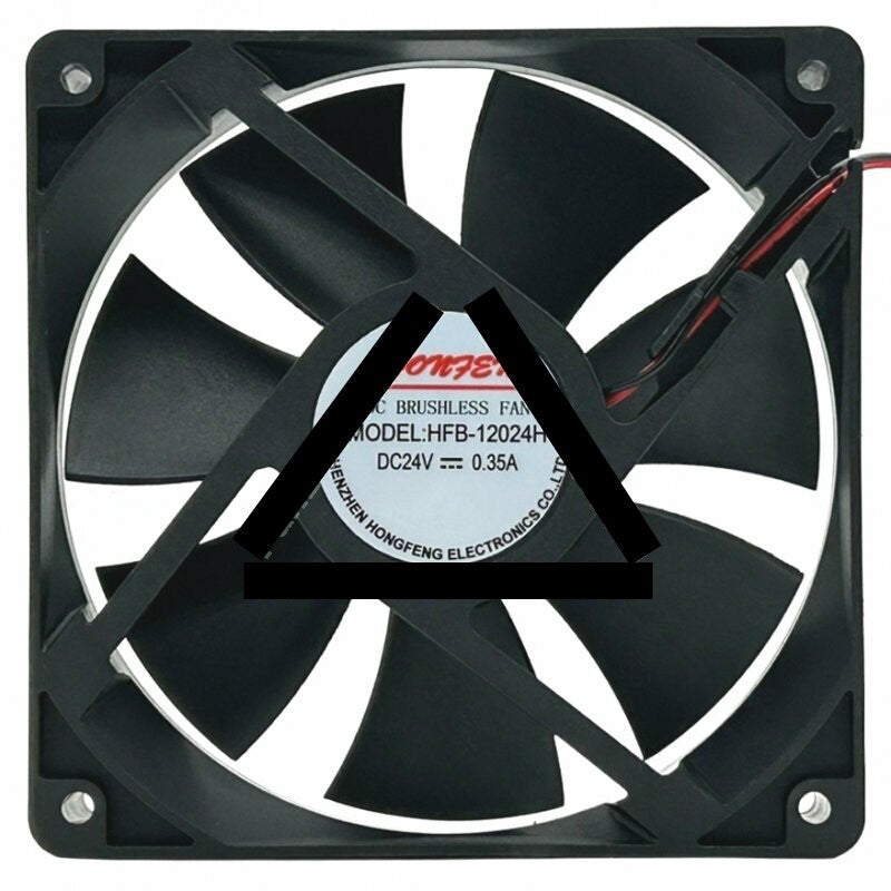 HONFEN HFB-12024H DC 24V 0.35A 2 Wires Brushless Axial Cooling Fan