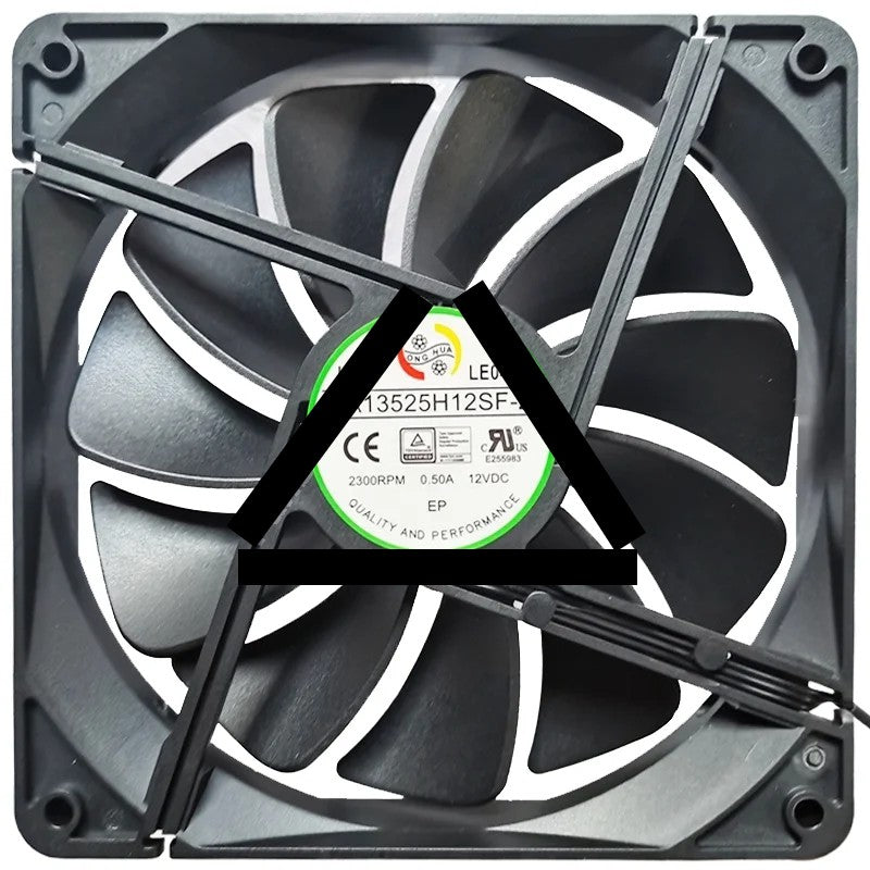 HONGHUA HA13525H12SF-Z 12V 0.50A 2 Wires Axial Cooling Fan