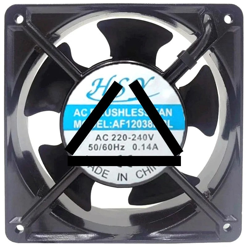 HSY AF12038HBL AC 220-240V 0.14A 2 Wires Axial Cooling Fan