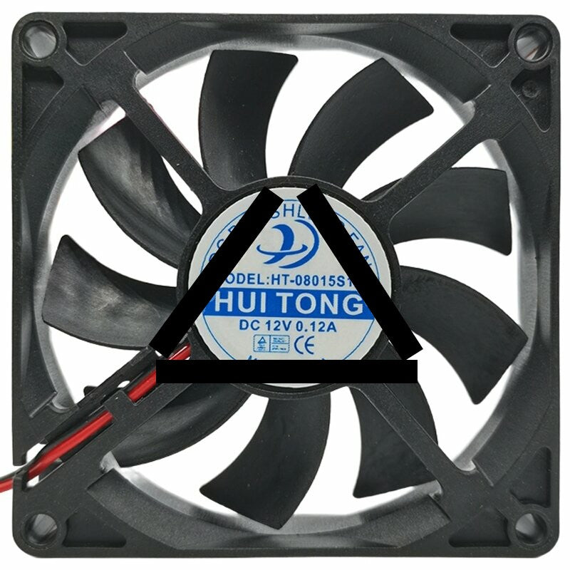 HUI TONG HT-08015S12L 12V 0.12A 2 Wires DC Brushless Axial Cooling Fan