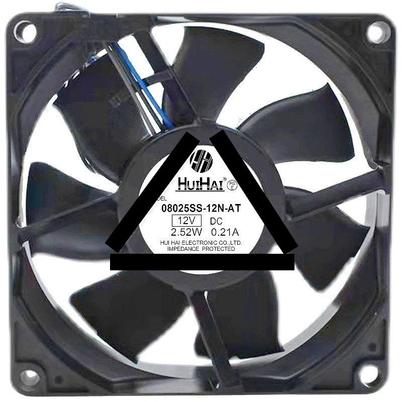 HuiHai 08025SS-12N-AT DC 12V 0.21A 2.52W 3 Wires Axial Cooling Fan