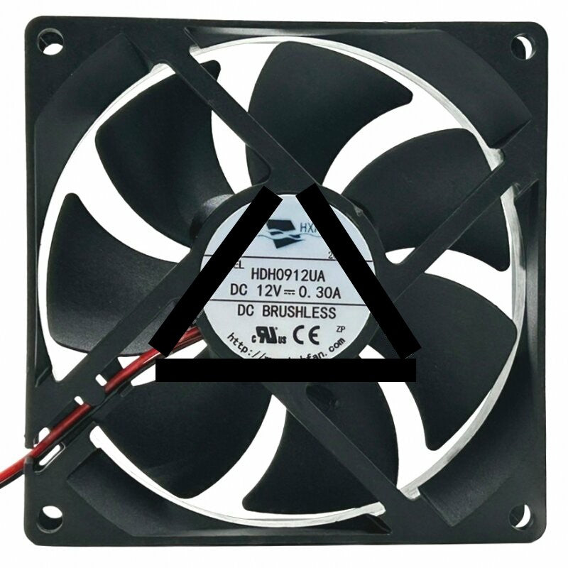 HXH HDH0912UA DC 12V 0.30A 2 Wires 9225 Brushless Axial Cooling Fan