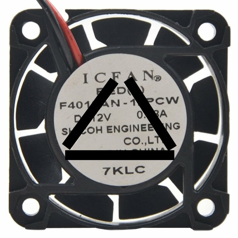 ICFAN F4010AN-12PCW DC 12V 0.08A 2 Wires 4010 Axial Cooling Fan