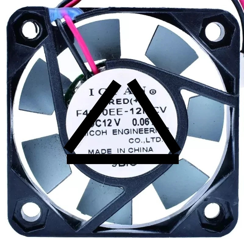 ICFAN F4040EE-12MCV DC 12V 0.06A 2 Wires Axial Cooling Fan