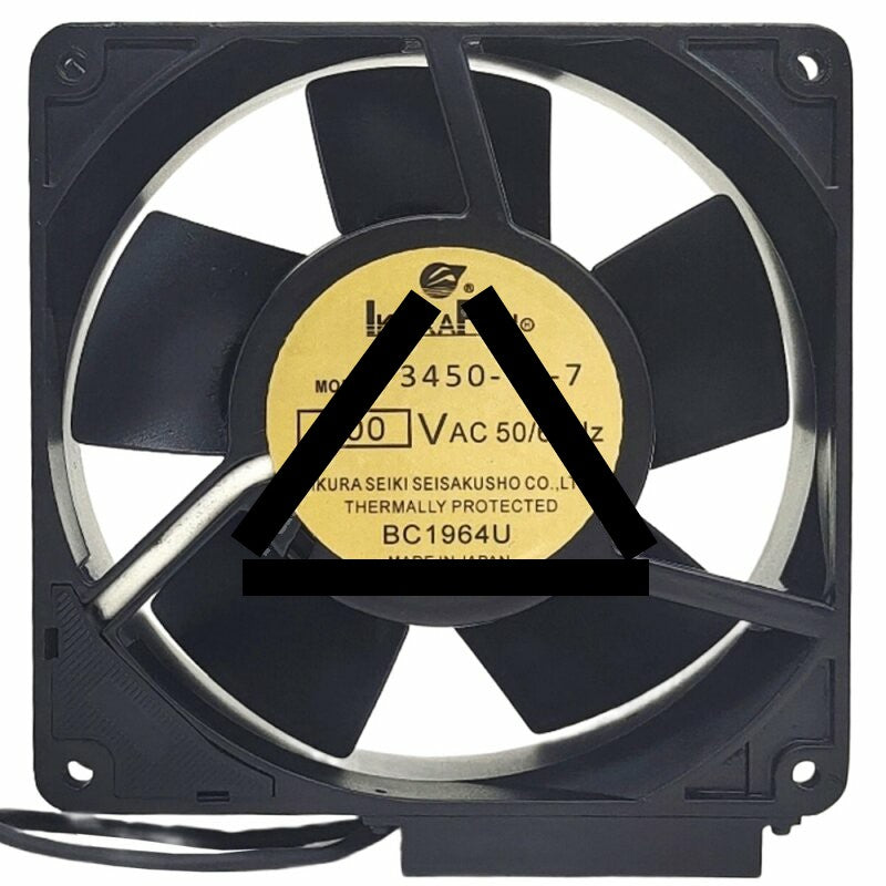 IkukaFan 3450-TP-7 AC 200V 2 Wires Thermally Protected Axial Cooling Fan