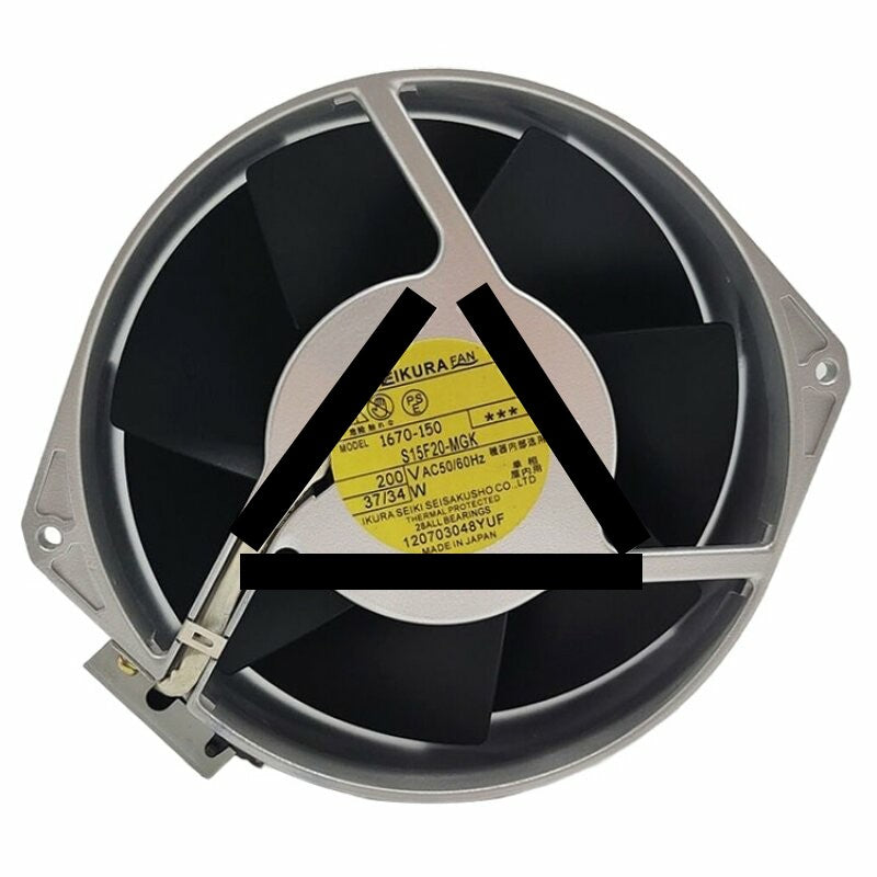 IKURA 1670-150 S15F20-MGK AC 200V 37/34W 17250 Thermal Protected Axial Cooling Fan