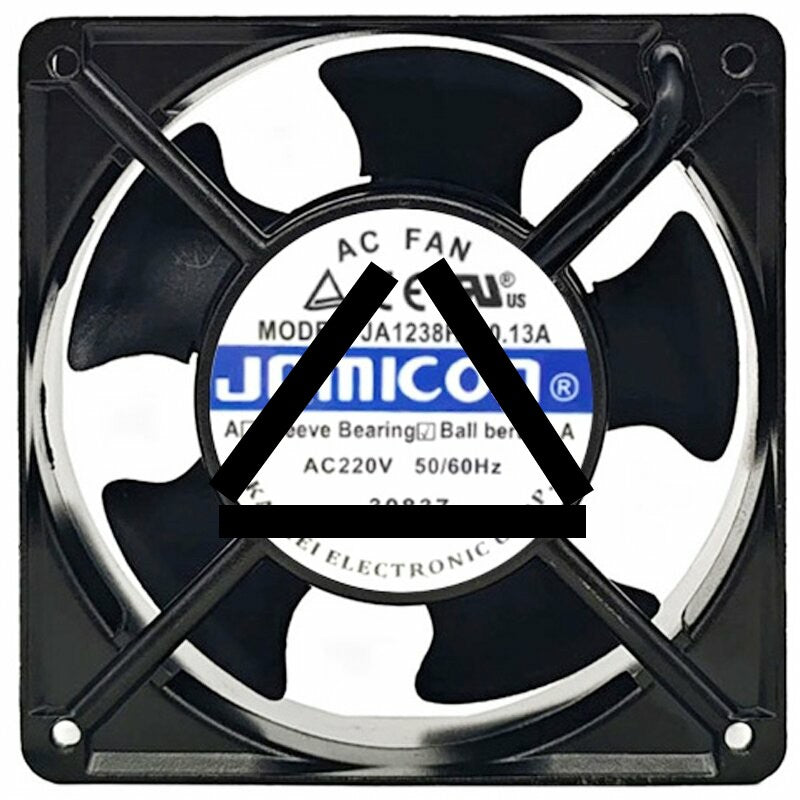 JAMICON JA1238H2 AC 220V 0.13A 2 Wires 12038 Ball Bearing Axial Fan