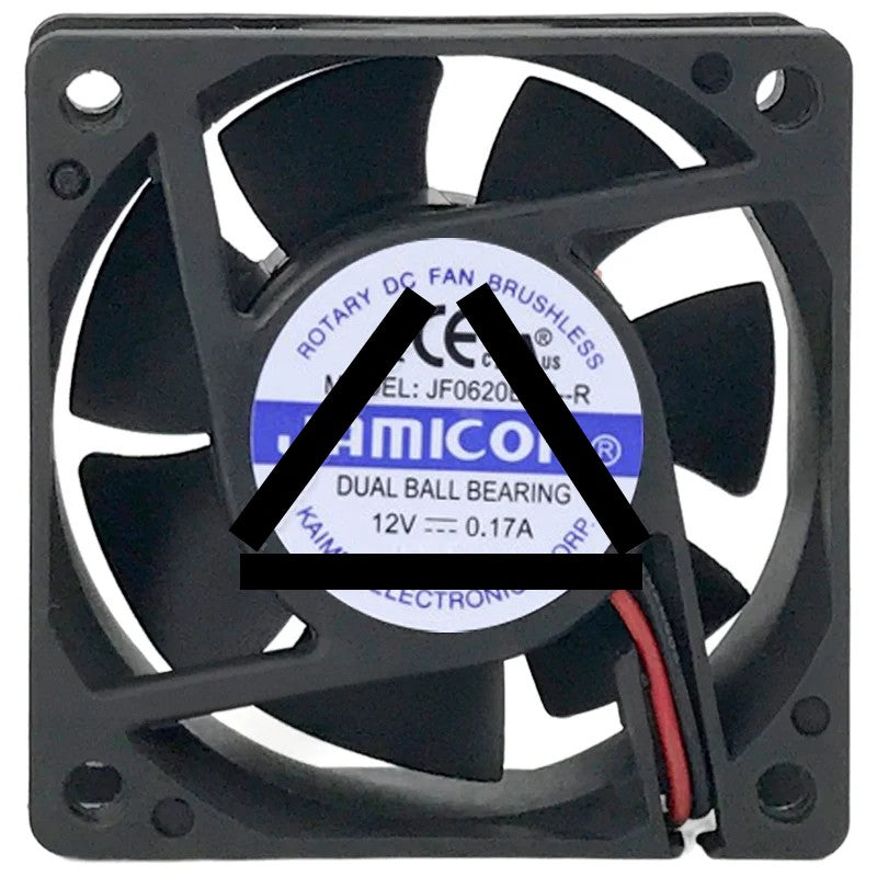 JAMICON JF0620B1H-R DC 12V 0.17A 2 Wires Ball Bearing Cooling Fan