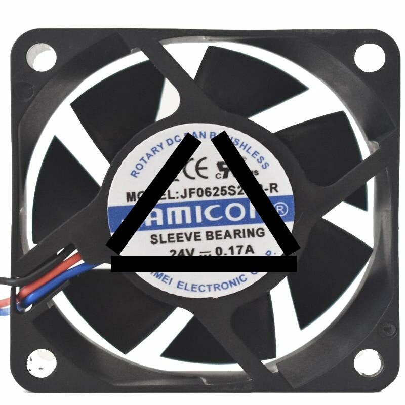 JAMICON JF0625S2HR-R DC 24V 0.17A 6025 Axial Sleeve Bearing Cooling Fan