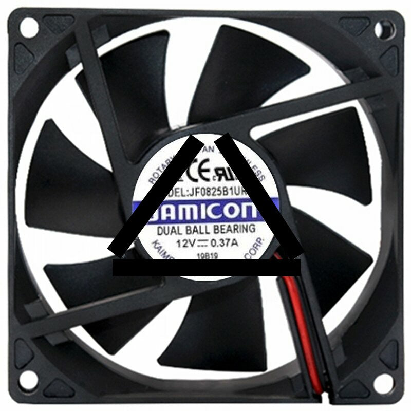 JAMICON JF0825B1URPR DC 12V 0.37A 8025 Dual Ball Bearing Axial Fan