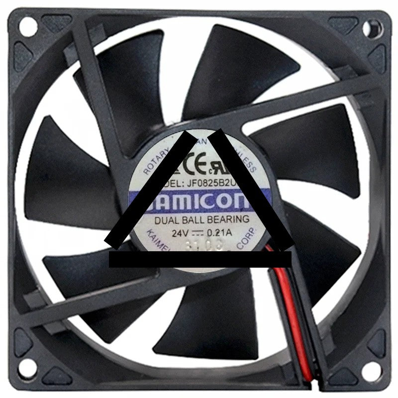 JAMICON JF0825B2UR-R DC 24V 0.21A 2 Wires Ball Bearing Cooling Fan