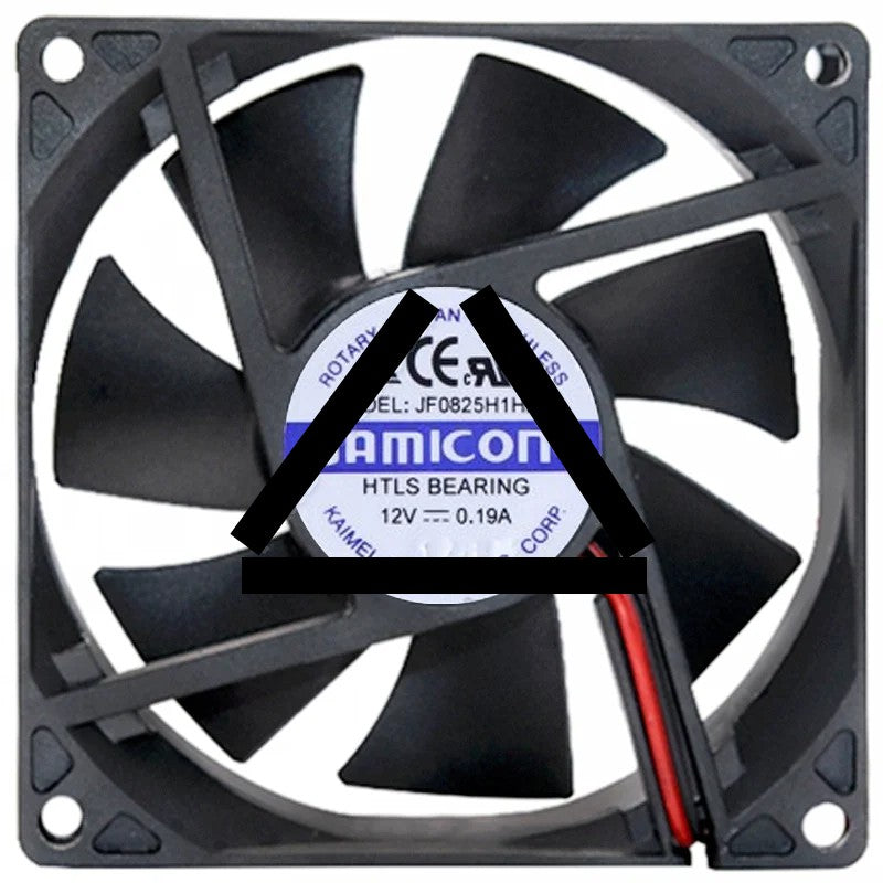 JAMICON JF0825H1HR-R DC 12V 0.19A 2 Wires HTLS Bearing Cooling Fan