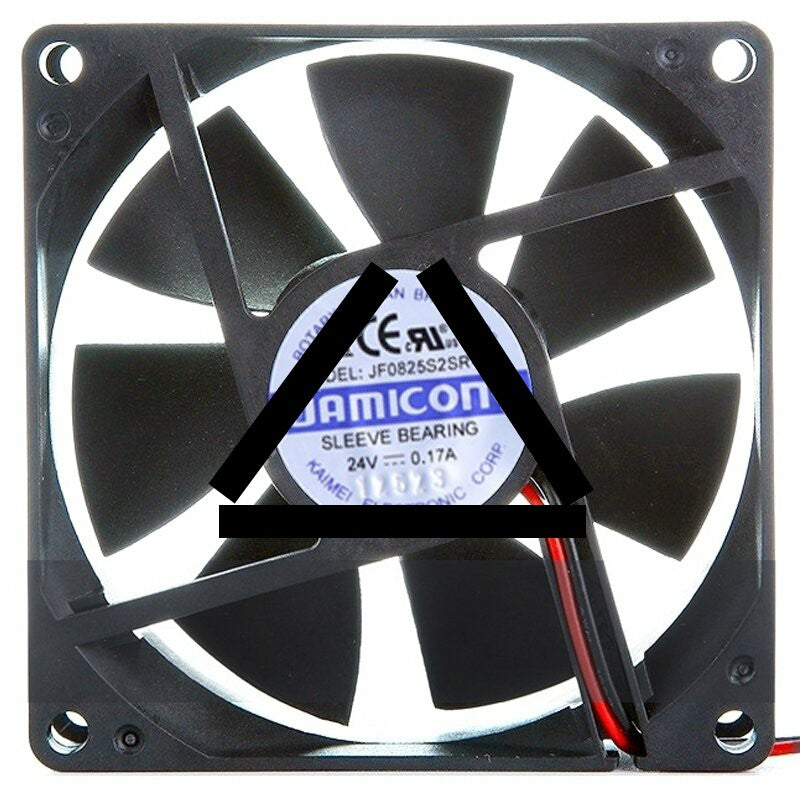 JAMICON JF0825S2SR-R DC 24V 0.17A 2 Wires Sleeve Bearing Axial Fan
