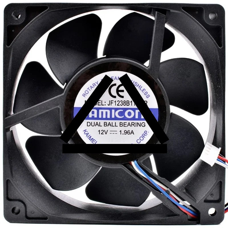 JAMICON JF1238B1TKAR 12V 1.96A 4 Wires Ball Bearing Cooling Fan