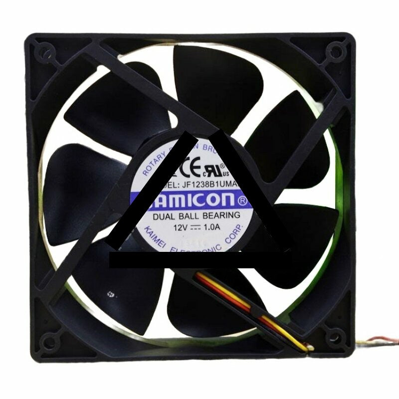 JAMICON JF1238B1UMAR DC 12V 1.0A 2 Wires / 3 Wires Axial Cooling Fan