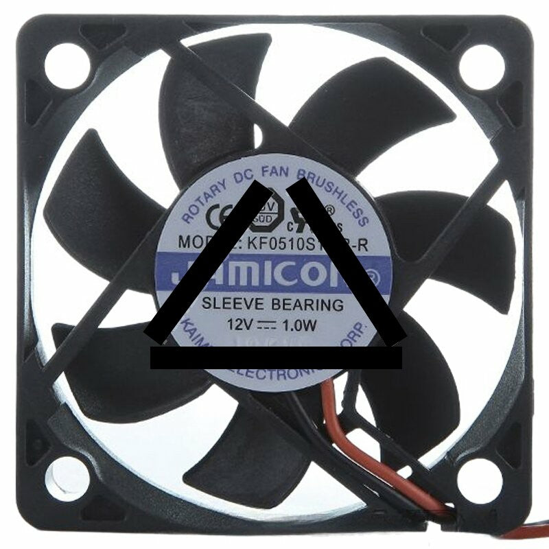 JAMICON KF0510S1MR-R DC 12V 1.0W 2 Wires 5010 Sleeve Bearing Axial Fan