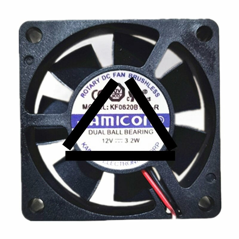 JAMICON KF0620B1HR-R DC 12V 3.2W 6020 Axial Ball Bearing Brushless Cooling Fan