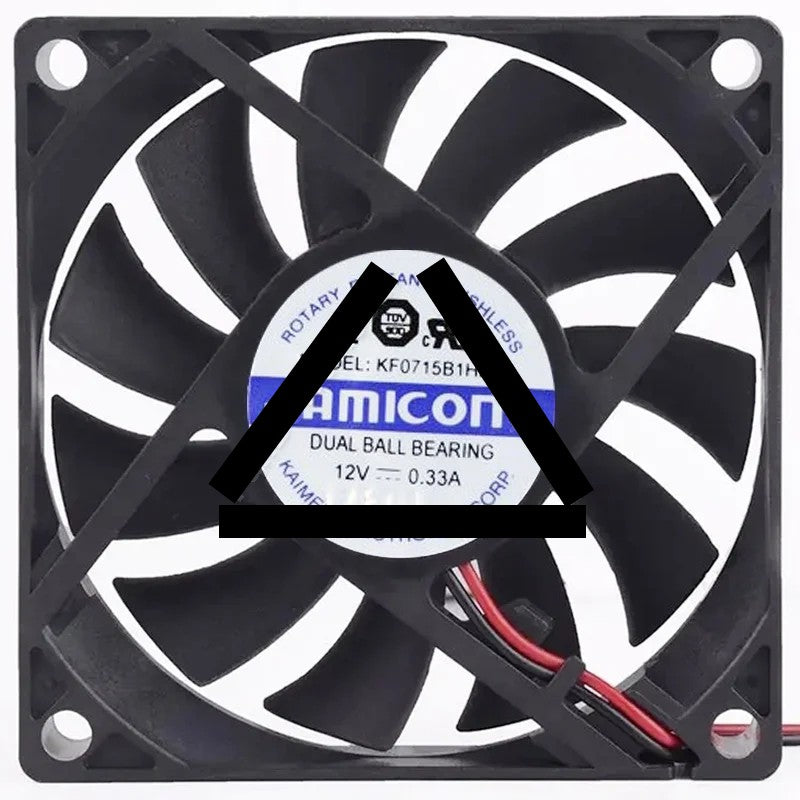 JAMICON KF0715B1HR-R DC 12V 0.33A 2 Wires Ball Bearing Cooling Fan