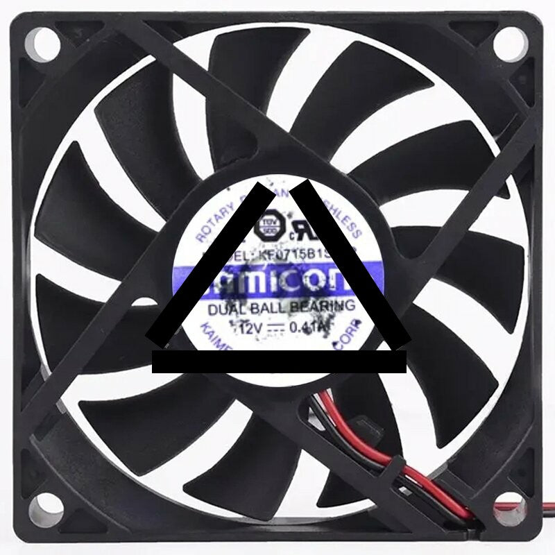 JAMICON KF0715B1SR-R DC 12V 0.41A 2 Wires Dual Ball Bearing Axial Fan