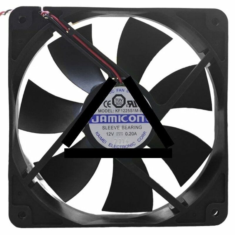 JAMICON KF1225S1M-BR DC 12V 0.20A 2 Wires Sleeve Bearing Axial Cooling Fan