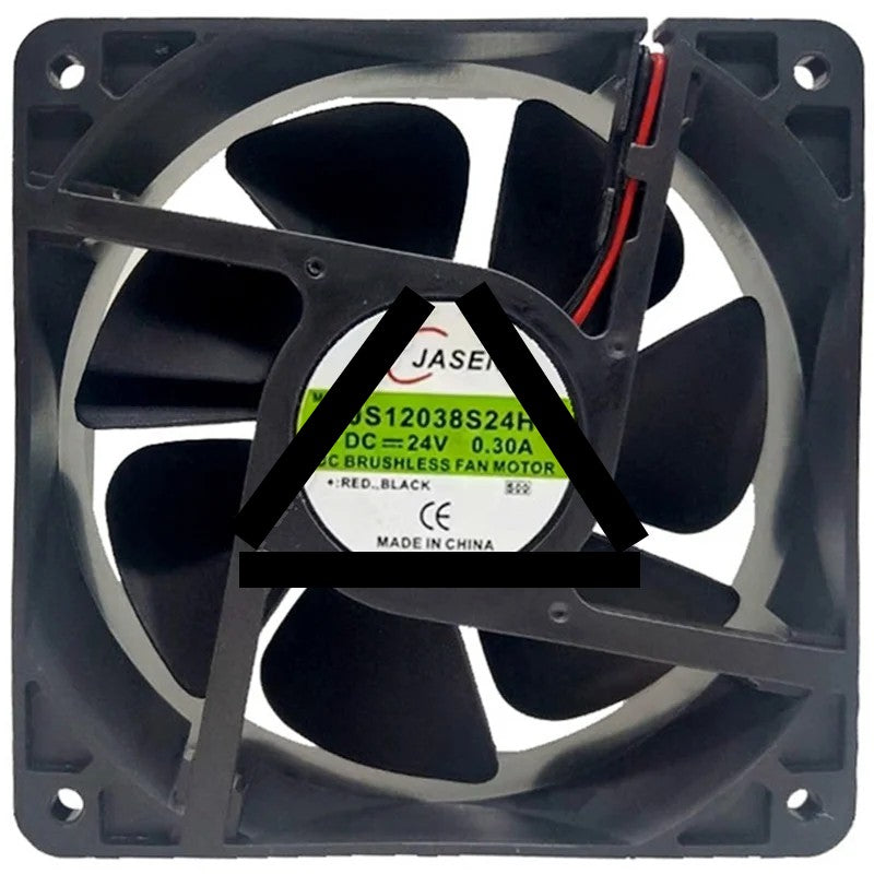 JASEN JS12038S24H 24V 0.30A DC Brushless 2 Wires Axial Cooling Fan