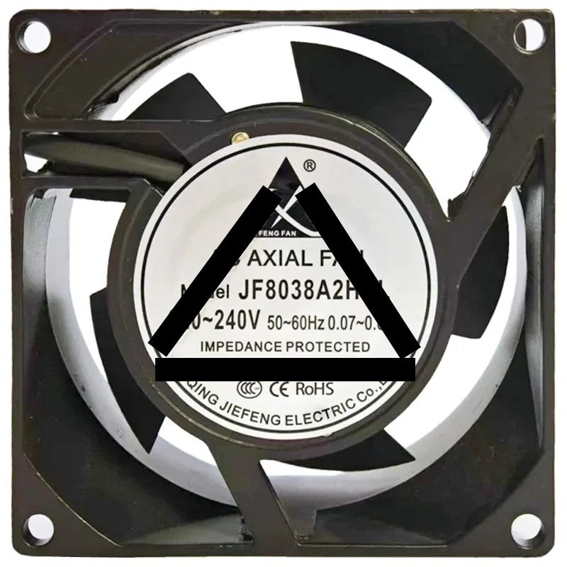 JIE FENG FAN JF8038A2HBL 220~240V 0.07~0.06A Impedance Protected Cooling Fan