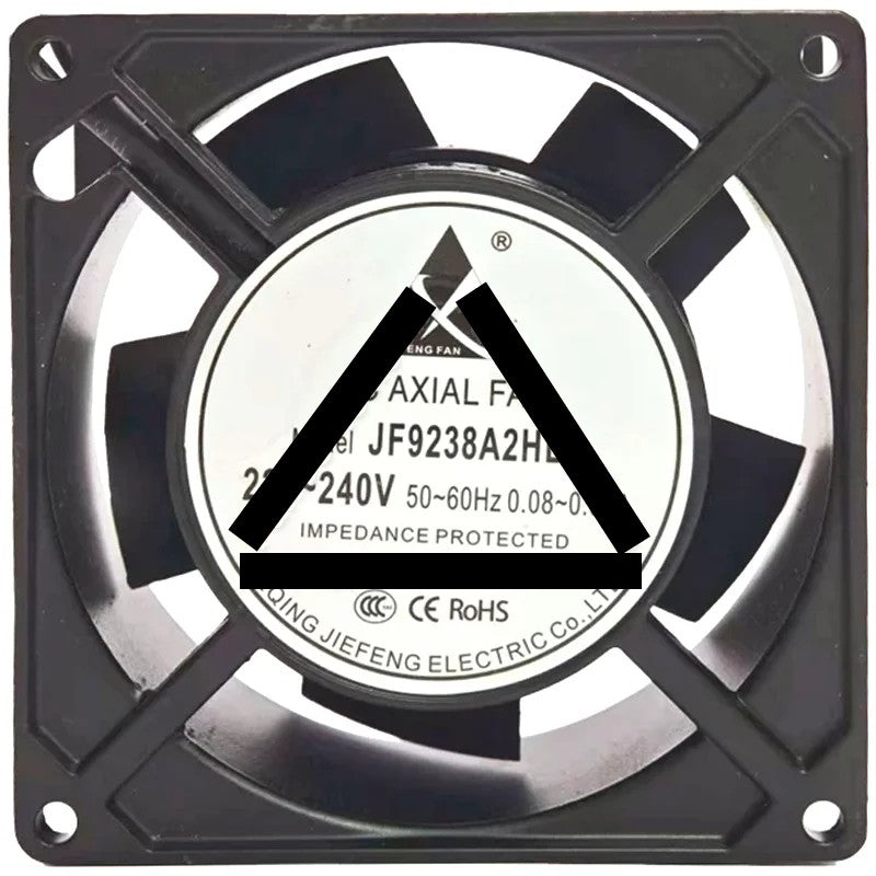JIE FENG FAN JF9238A2HBL 220~240V 0.08~0.07A Impedance Protected Cooling Fan