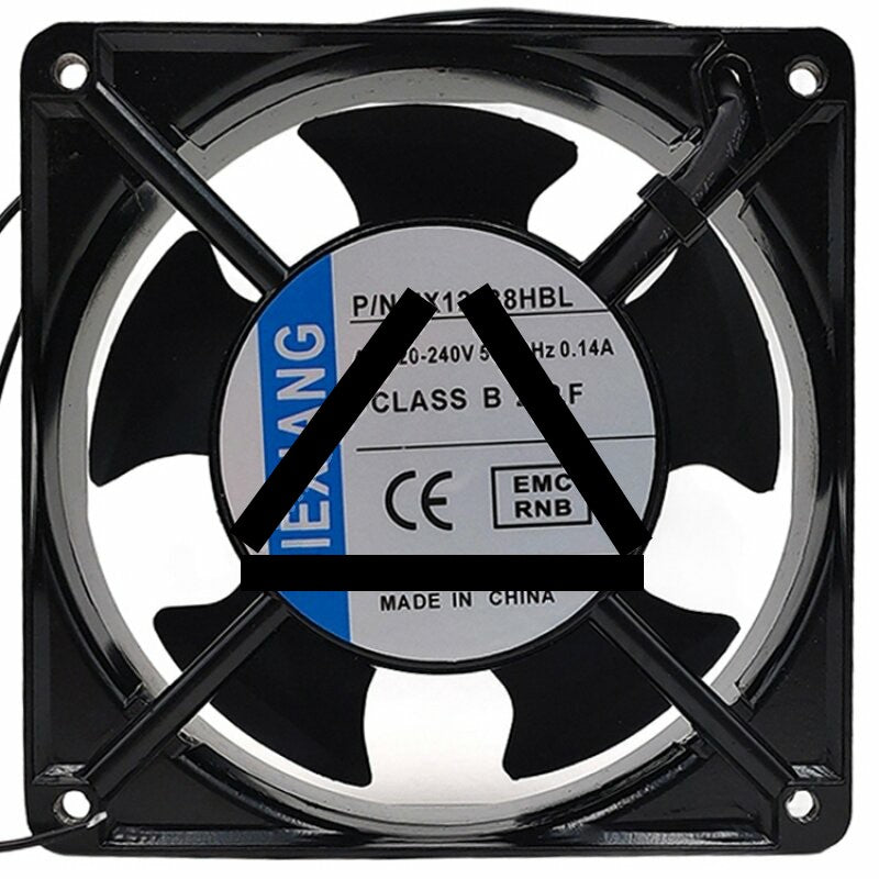 JIEXIANG JX12038HBL AC 220-240V 0.14A 2 Wires Axial Cooling Fan