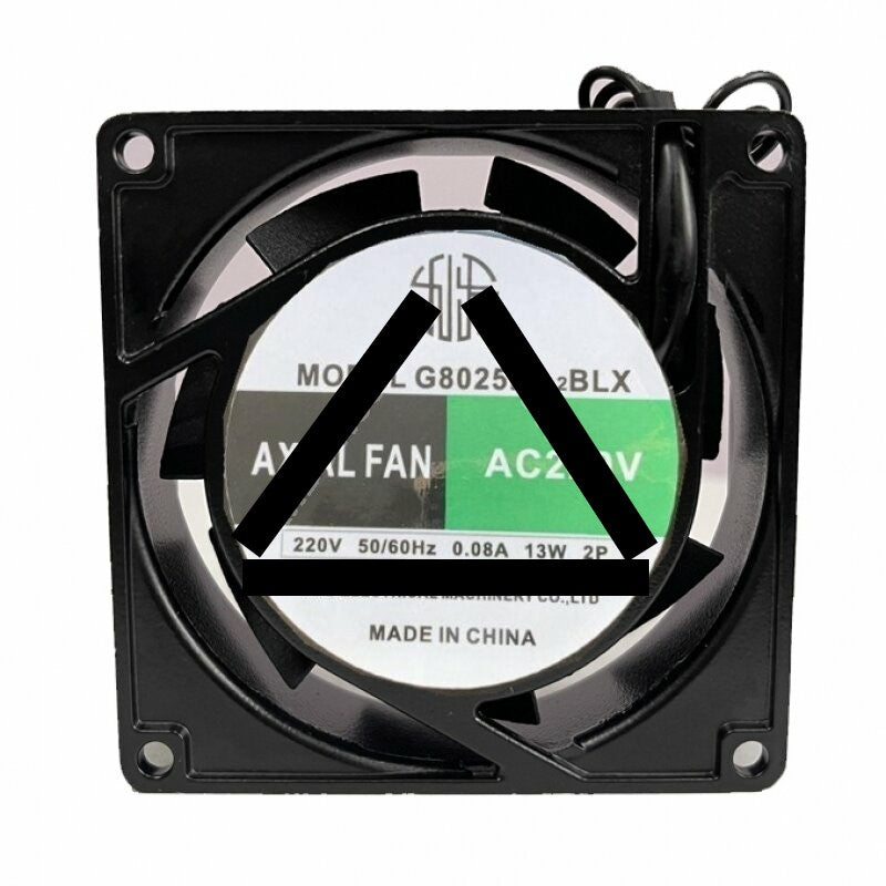 JIU LONG G8025HA2BLX AC 220V 0.08A 2 Wires Axial Cooling Fan