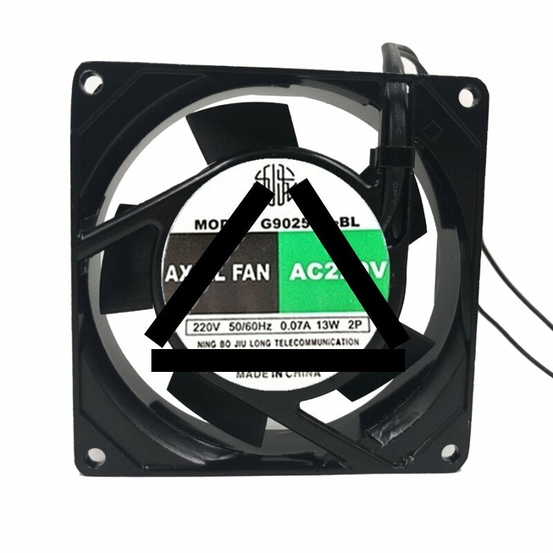 JIU LONG G9025HA2BL AC 220V 0.07A 2 Wires Axial Cooling Fan